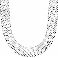 TUOKAY 10mm Thick Herringbone Chains Necklace Men Women 7mm 3mm Stainless Steel Herringbone Necklace Hip Hop Chains for Rapper Gangsta