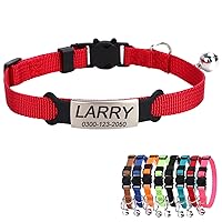Personalized Kitten Cat Collar with Safe Breakaway Quick Release Buckle Bell ID Tag Custom Name and Phone Number for Boy Girl Cats