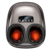 Foot Massager Machine, Deep Kneading Shiatsu Feet Massager with Heat, Roller and Timer, Foot Massager for Plantar Fasciitis, Neuropathy, Circulation and Pain Relief, Gifts for Women Men, up to Size 12