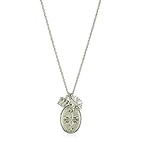 1928 Jewelry Crown & Cross Charm Oval Locket Pendant Necklace 34