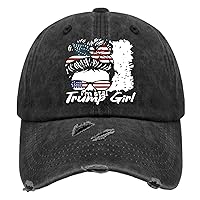 I'm Still Trump Girl Hats for Mens Washed Distressed Baseball Caps Classic Washed Workout Hat Cotton
