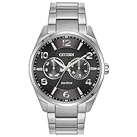 Citizen Men's Eco-Drive Corso Classic Watch in Stainless Steel, Black Dial (Model: AO9020-84E)