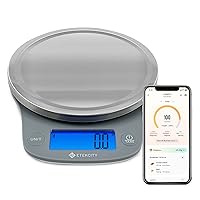 Nutrition Smart Food Kitchen Scale, Digital Ounces and Grams for Cooking, Baking, Meal Prep, Dieting, and Weight Loss, 11 Pounds-Bluetooth, 304 Stainless Steel