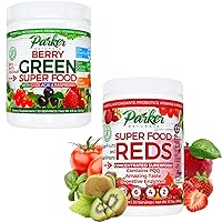 Berry Green Superfood Smoothie & Superfood Reds Organic Antioxidant - Nutrient Boost for Immune System, Digestive Health & Alkalinity - Vegan, Gluten-Free