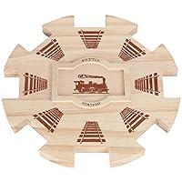 Mexican Train Dominoes Wooden Hub (8 Player)- Premium Pine with Felted Bottom, Durable Game Centerpiece, Ideal Board Game Accessory