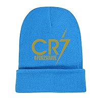 Youth Cristiano Ronaldo Casual Knit Beanie Caps,Lightweight Ski Hat CR7 Cuffed Beanie Hat for Boys