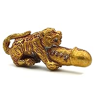 Tiger Jewelry Magic Gift Lucky in Love Magic Thai Amulet Rich Paladkik Tiger Brass Pendant, yellow (001)