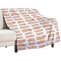 Happy Penis Dick Sweet Bacon Wrapped Throw Blanket Flannel Soft Couch Blankets Home Office Camping Car Decor 50