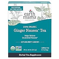 Earth Mama Organic Ginger Nausea™ Tea | Comforts Occasional Nausea + Morning Sickness, 16 Teabags Per Box
