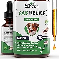 Natural Gas Relief for Dogs - Dog Gas Relief - Dog Constipation Relief - Constipation Relief for Dogs - Dog Gas - Dog Constipation - Dog Gas Aid - Dog Vitamins and Supplements - 1 fl oz - Bacon Flavor