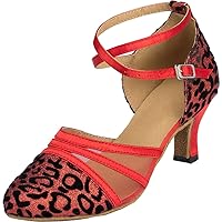 Womens Closed Toe Professional Salsa Dance Shoes Latin Heels Ballroom Pumps Jazz Sandals Tango Chacha Bachata Shoes Customized Heel