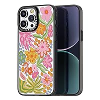 Compatible for iPhone 13 Pro Max Case Cute Aesthetic - Durable Fashion Funny Phone Case - Girly Passion Flower Pattern Print Cover Design for Woman Girl 6.7 inches Black