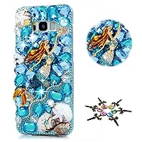 STENES Galaxy S9 Case - Stylish - 100+ Bling - 3D Handmade Mermaid Starfish Shell Design Bling Cover Case for Samsung Galaxy S9 - Blue