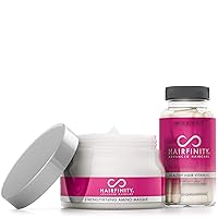 Hairfinity Hair Vitamins and Strengthening Amino Treatment Masque - Biotin Growth Treatment - Hydrating Hair Mask and Deep Conditioner Cream for Dry Damaged Hair