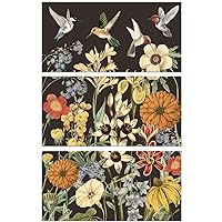 GLOBLELAND 3Pcs Vintage Flowers and Birds Theme Rub on Transfer Stickers Furniture Decor Transfer Stickers Wall Art Decals for Bedroom Living Room Desk Table Decoration, 45x30cm/17.7x11.8inch