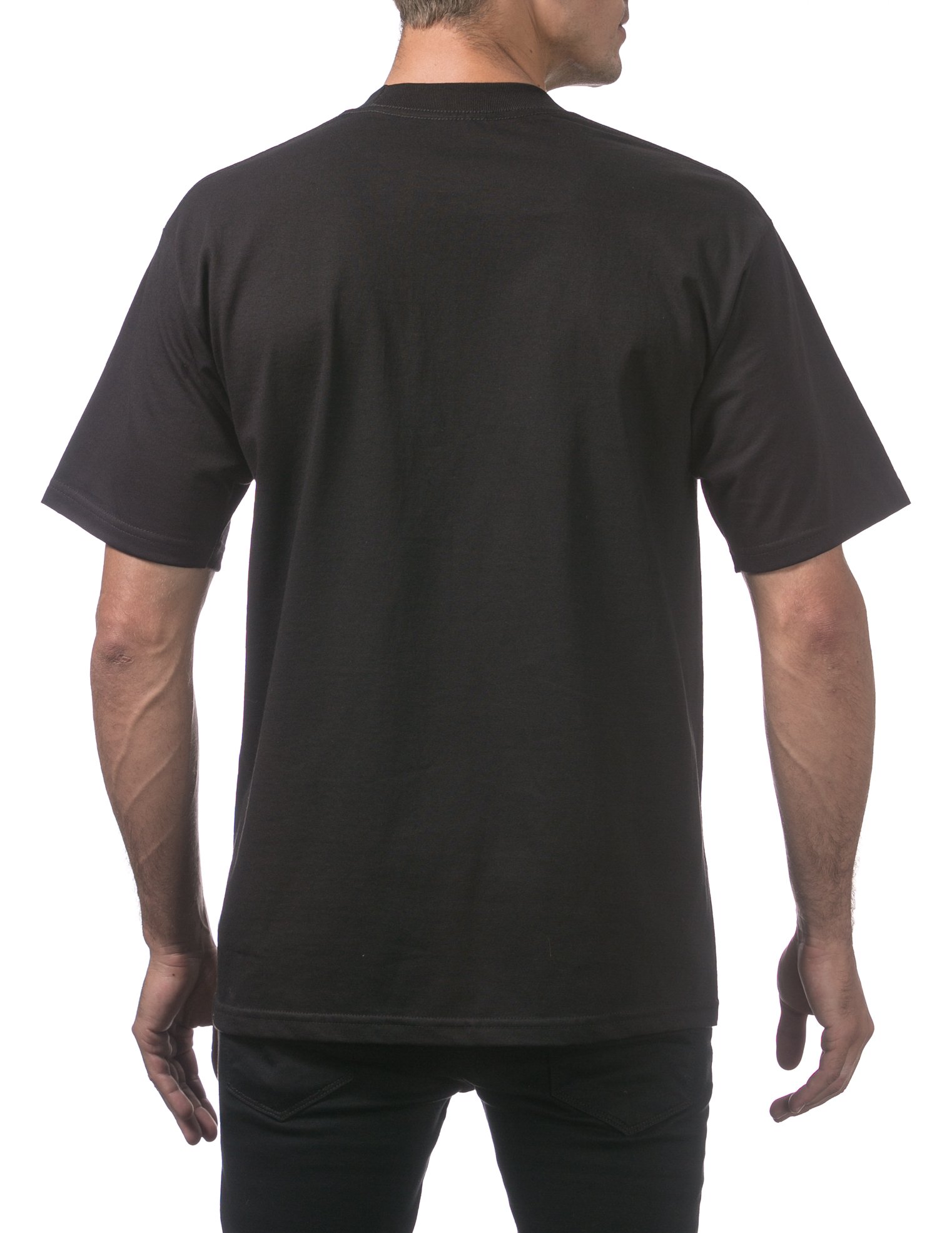 Pro Club Men's 12-Pack Heavyweight Cotton Short Sleeve Crew Neck T-Shirt, Black, 4X-Large