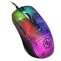 ENHANCE Voltaic 2 Gaming Mouse - Unisex, Wired, 7 Programmable Buttons, 7000 DPI, 13 Color Modes, Ergonomic Design, USB Plug & Play