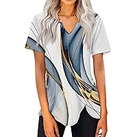 Womens Tshirts Trendy Dressy Tops Business Casual Tee Shirts Fashion Vacation Blouses Y2k Spring Outfits 2024 White