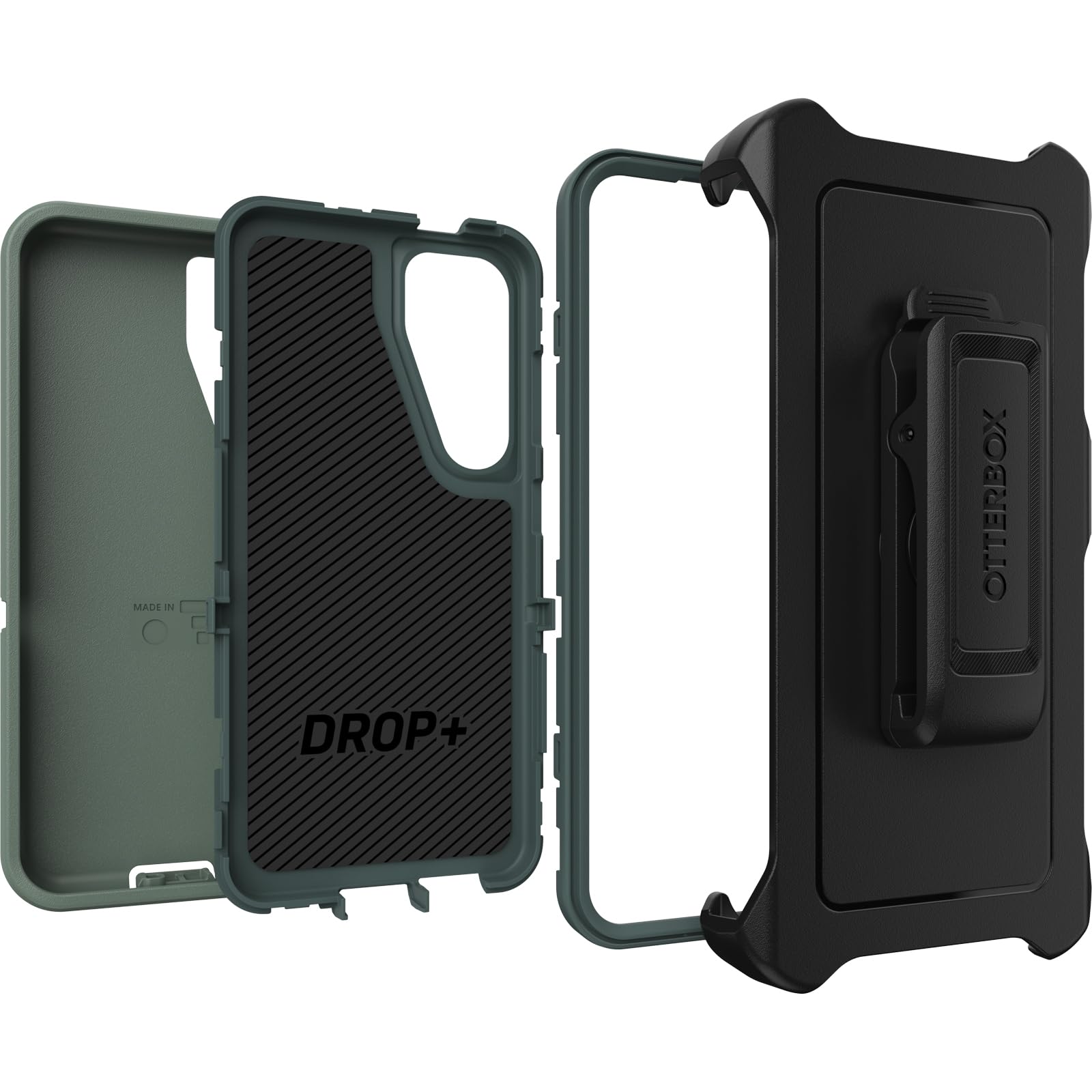 OtterBox Samsung Galaxy S24 Defender Series Case - Forest Ranger (Green), Rugged & Durable, with Port Protection, Includes Holster Clip Kickstand
