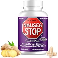 Dr. Barton’s NauseaStop - Natural Nausea Supplement, Helps Dizziness & Motion Sickness, Addresses Morning Sickness for Pregnant Women, Vacation Essentials, 80 Capsules