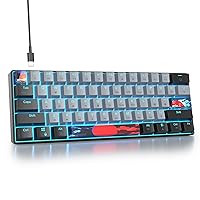 Protable 60% Percent Gaming Keyboard Mechanical, Mini Compact RGB Backlit 61 Keys Wired Office Keyboard with Red Switch for Mac/Win (Dolch/red Switch)
