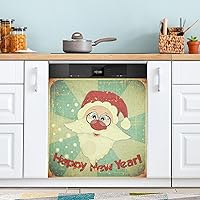 Personalized Dishwasher Magnet Christmas Vintage Santa Claus Home Appliances Stickers Reusable Dishwasher Door Sticker 23 W x 26 H Inches