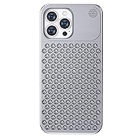 Shockproof Case for iPhone 15 Pro Max/15 Pro/15 Plus/15, Metal AntiScratch Cover with Screen Camera Lens Protection Slim Tough Phone Case,Silver,15 Plus 6.7''