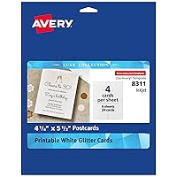 Avery Luxe Collection Glitter Cardstock, 4.25