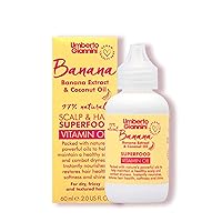 Umberto Giannini Banana Butter Nourishing Superfood Scalp & Hair Oil, Vegan & Cruelty Free Moisturising Styling Oil Formula for Dry, Textured or Frizzy Hair, 60 ml