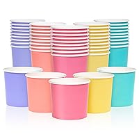 MATICAN Paper Ice Cream Cups, 50-Pack 11-oz Disposable Dessert Bowls for Hot and Cold, 11-ounce, 5 Pastel Colors