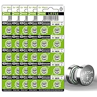 50PCS AG5 Button Cell Battery,LR754 393A SR48 AG5 Alkailine Coin Batteries for Misfit Ray, Laser Bore Sight, Hearing Aid, Fitness Tracker,Watch,AR Light,Digital Callipers
