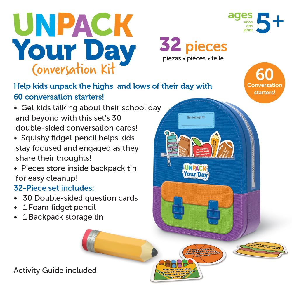 Learning Resources Unpack Your Day Conversation Kit - Conversation Starters for Kids Ages 5+, Social Emotional Learning Activities