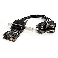StarTech.com 4 Port PCI Express RS232 Serial Adapter Card - Single-Lane PCI Express - Breakout Cable - RS232 Extension - PCIe Serial Card (PEX4S553B)