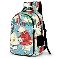 Winter Bears Laptop Backpack Durable Computer Shoulder Bag Business Work Bag Camping Travel Daypack