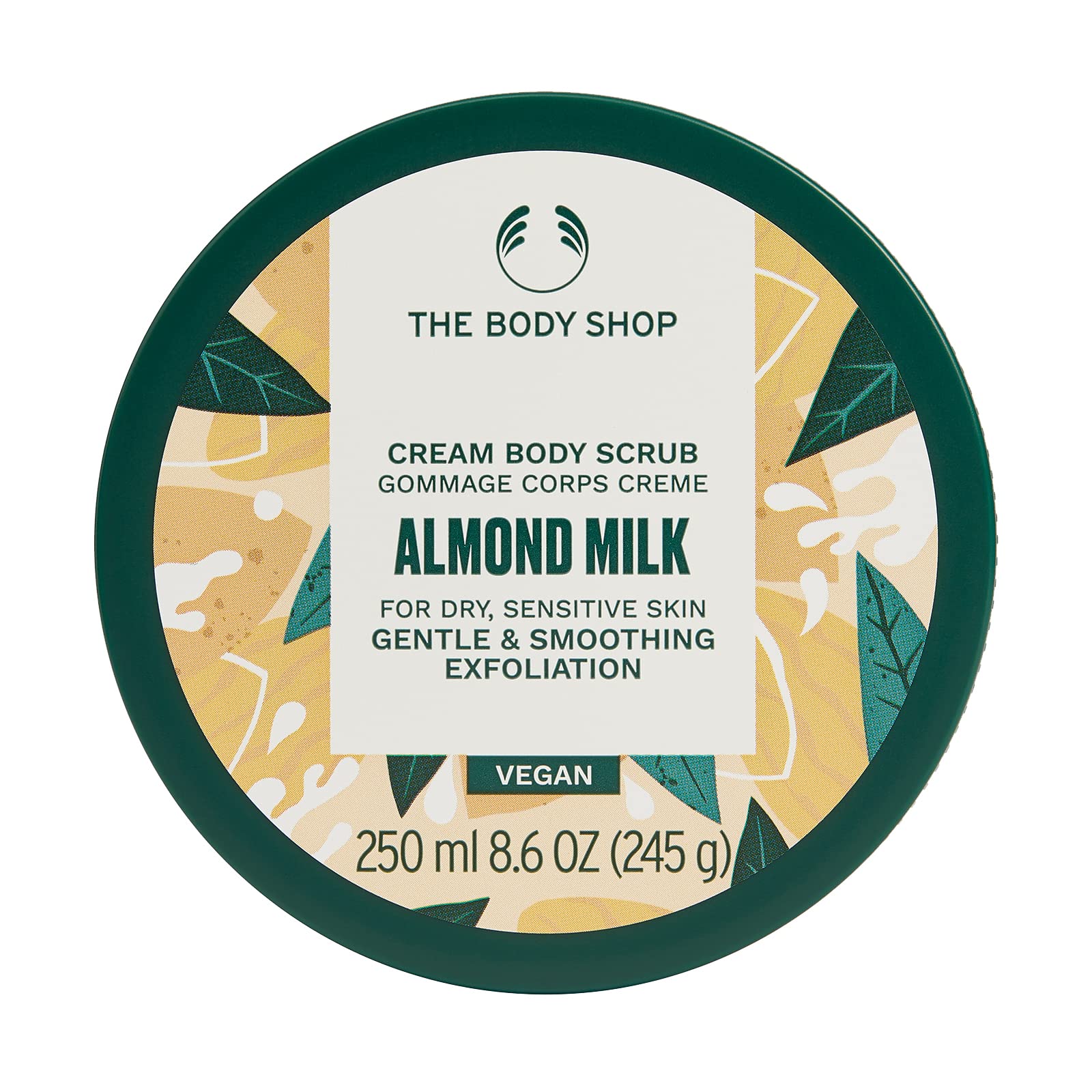 The Body Shop Almond Milk and Honey Body Gently Exfoliating Scrub – Soothing Exfoliation for Sensitive Skin – Vegetarian – 8.6 oz