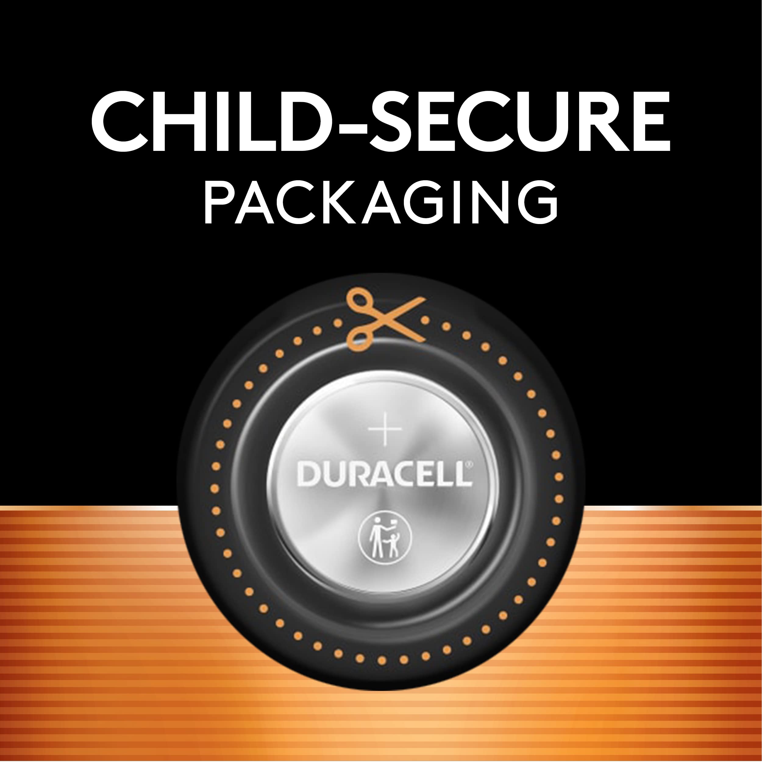 Duracell CR2025 3V Lithium Battery, Child Safety Features, 4 Count Pack, Lithium Coin Battery for Key Fob, Car Remote, Glucose Monitor, CR Lithium 3 Volt Cell