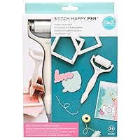 We R Memory Keepers 0633356604006 Stitch Happy Pen Kit-Punch Needle Frame Threaders Backing Stickers (30 Piece), Multi