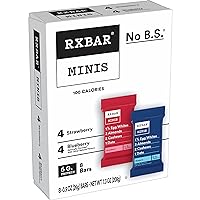RXBAR Minis Protein Bars, Gluten Free Snacks, Breakfast Snacks, Variety Pack, 7.3oz Box (8 Bars)