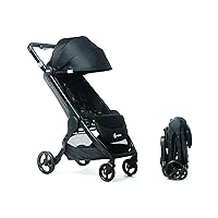 Metro+ Compact Baby Stroller, Lightweight Umbrella Stroller Folds Down for Overhead Airplane Storage (Carries up to 50 lbs), Car Seat Compatible, Black