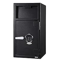 Depository Safe Digital Depository Safe Box, 13.7'' X 15.7'' X 27.2'' Electronic Steel Safe with Keypad, Locking Drop Box with Slot, Metal Lock Box with Two Emergency Keys for Your Valuables
