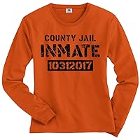 Threadrock Women's County Jail Inmate Halloween Costume Long Sleeve T-Shirt