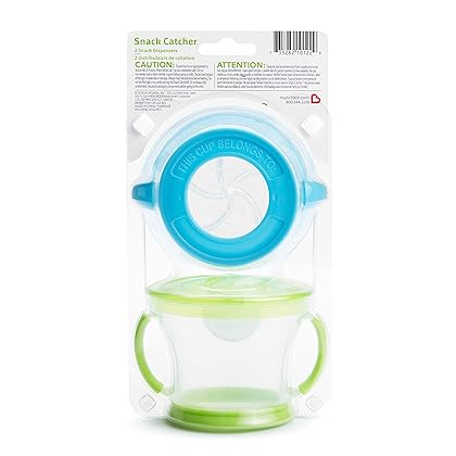 Munchkin® Snack Catcher® Toddler Snack Cups, 2 Pack, Blue/Green