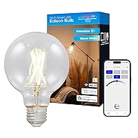 Vibe Smart Light Bulb, G25 with Filament, Dimmable, 2700K Warm White, Works with Alex and Google Home, Wi-Fi Light Bulb, 51344