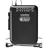 Auto Reverse Walkman Cassette Player: Portable Cassette Recorder Player with AM FM,Headphone,Tape Player with Built-in Mic and Speakers 2AA Battery or USB Power Supply for Home