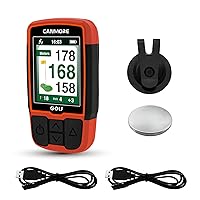 CANMORE HG200 Golf GPS (Orange) - (Bundle) + Another Charging Cable - Essential Golf Course Data and Score Sheet - User Friendly - 40,000+ Free Courses Worldwide and Growing