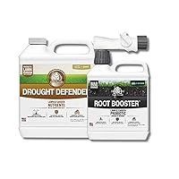 Turf Titan Drought Defender & Root Booster - Liquid Lawn Fertilizer Concentrate with Kelp & Probiotic Micronutrients for All Grass Types, Vegetables, Plants, Flowers, & Trees - 32 oz Hose End