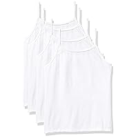 Hanes Girls Cami Tops, Ultimate EcoSmart Girls’ Camisoles, White 4-Pack