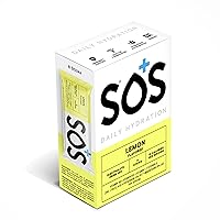 SOS Hydration Electrolyte Powder Drink Mix Packets | Daily Hydration & Energy | Added Essential Vitamins | Low Sugar | 8 Servings (Lemon)