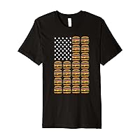 American Flag Burger Patriotic funny 4th Of July USA Proud Premium T-Shirt