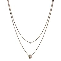 Fossil Women's Val Gray Mother-Of-Pearl Bracelet, JF02951791 + Fossil Women's Double Disc Pendant Necklace